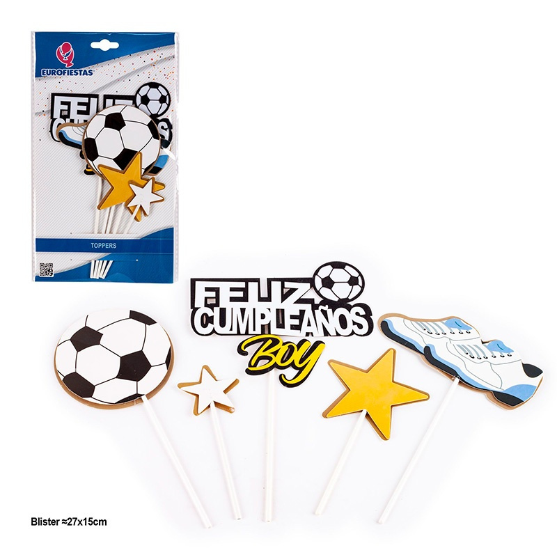 Topper f. Cumpleaños Futbol balon/estrel