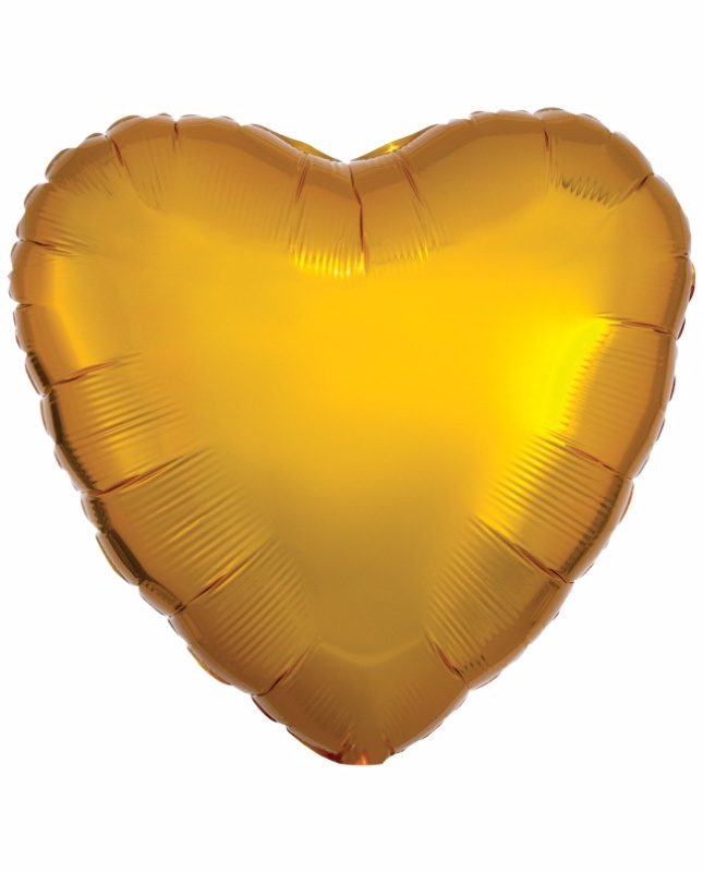 Globo corazón dorado foil 43 cms.