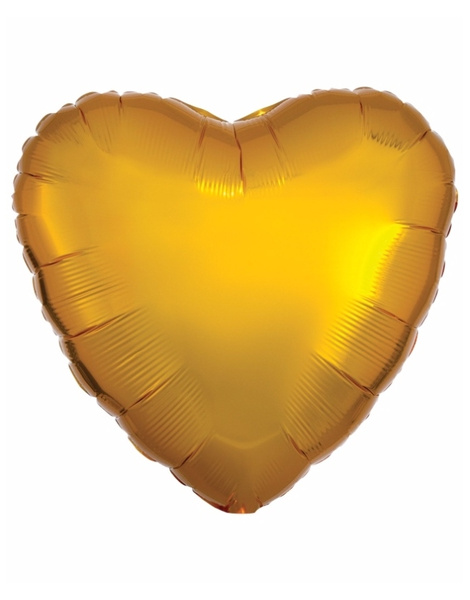 Globo corazón dorado foil 43 cms.