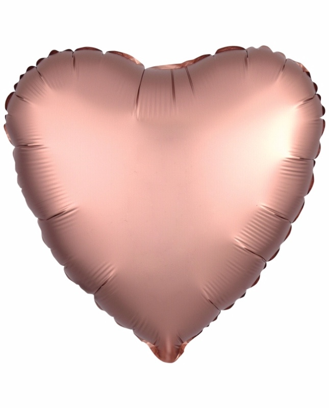 Globo corazón rosa dorado foil 43 cms.