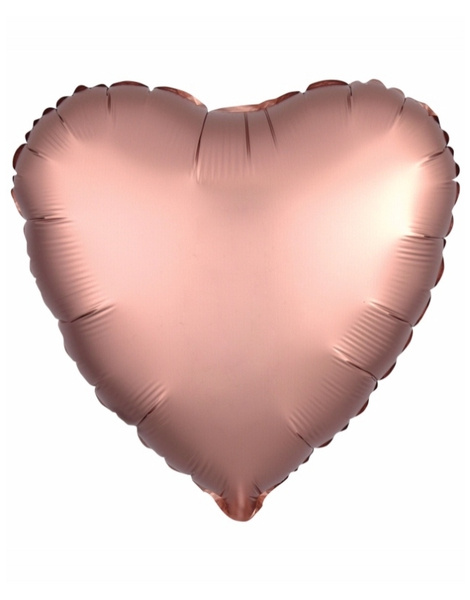 Globo corazón rosa dorado foil 43 cms.