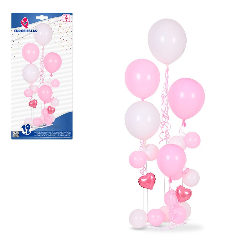 Set 19 Globos 5 Soporte 80cm