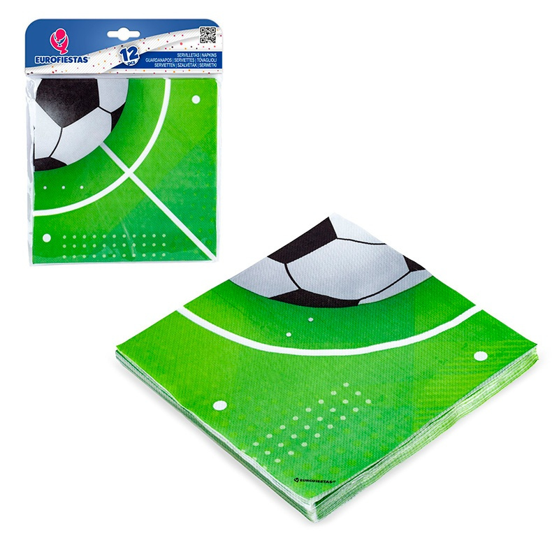 Servilletas Col Futbol Balon Cesped 12ud