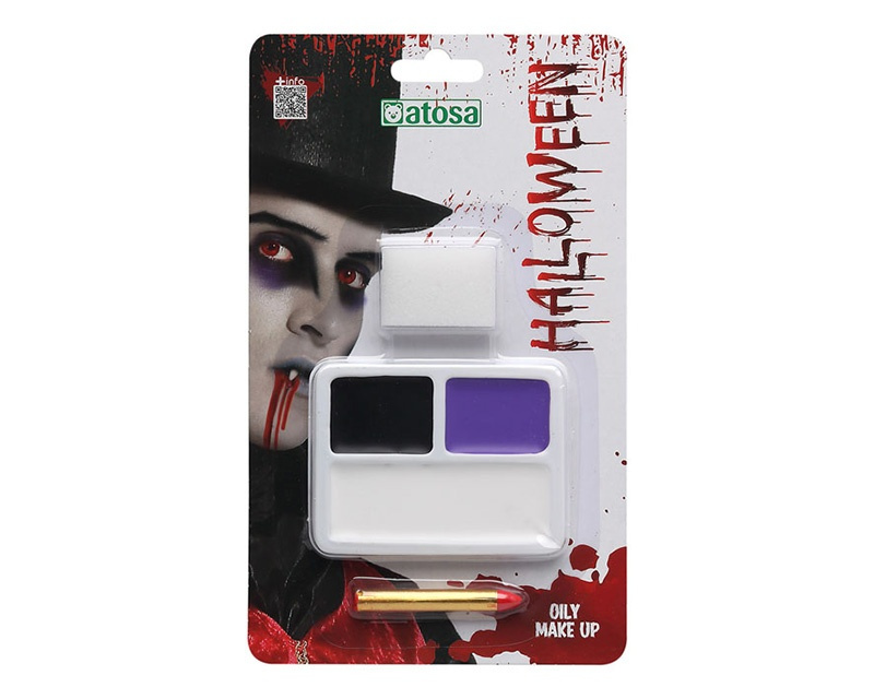 Maquillaje Halloween  negro-blanco-lila