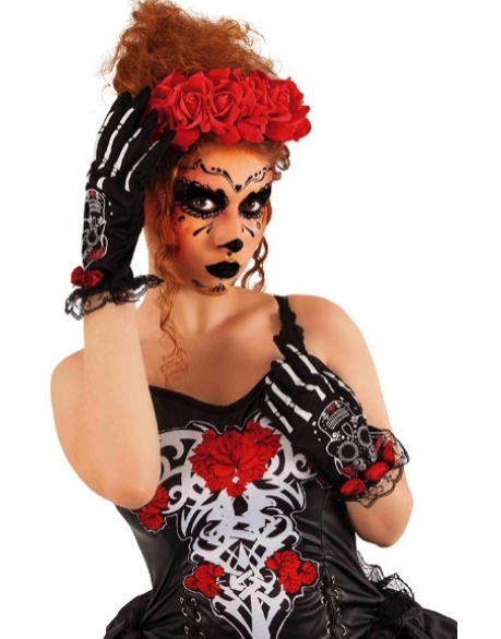 Guantes Halloween muerte mexicana