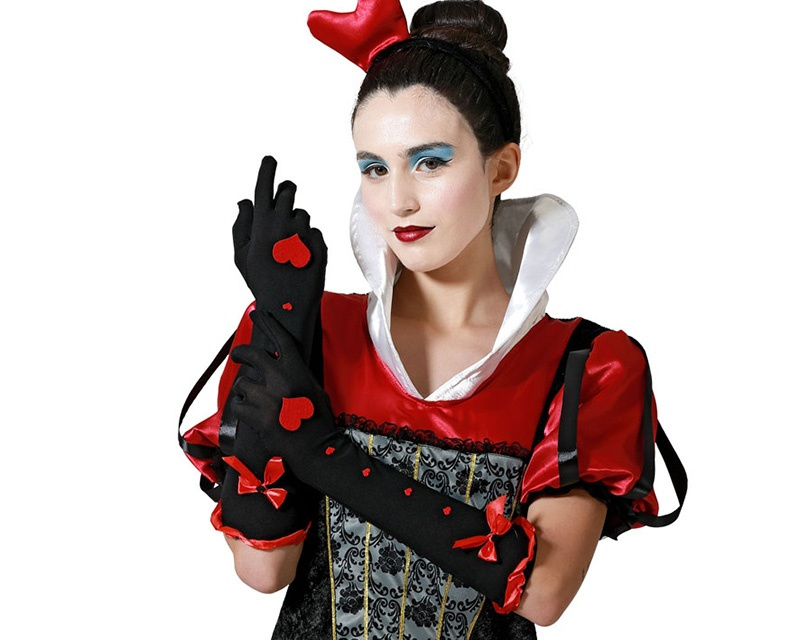 Guantes Negros con  corazones