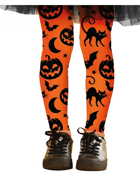 Pantys Halloween Naranja 7-12 años