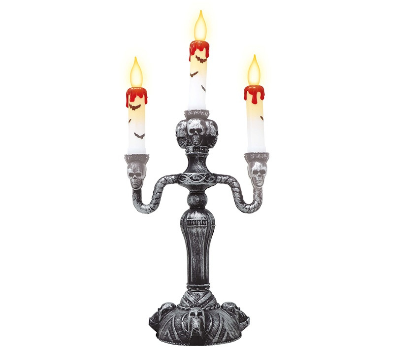 Candelabro 3 Velas Con Luz 40 Cms