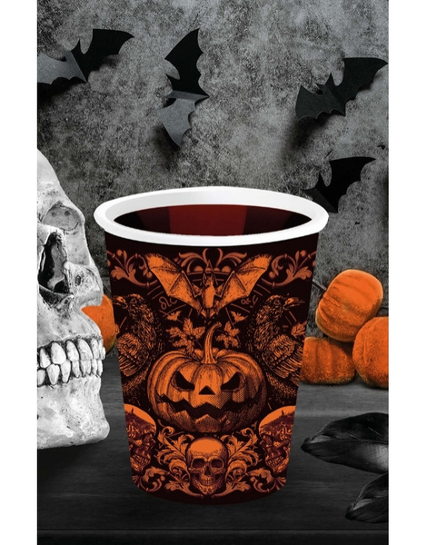 6 Vasos Calabaza Gotica 240ml 9Cm