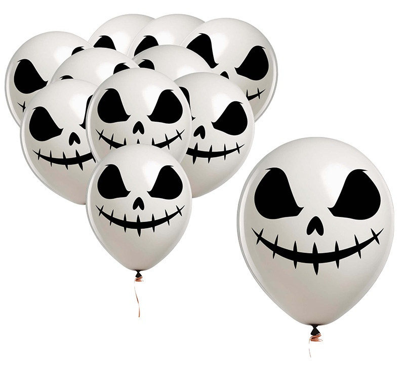 Bolsa 10 Globos Blancos Fantasma 30 Cms