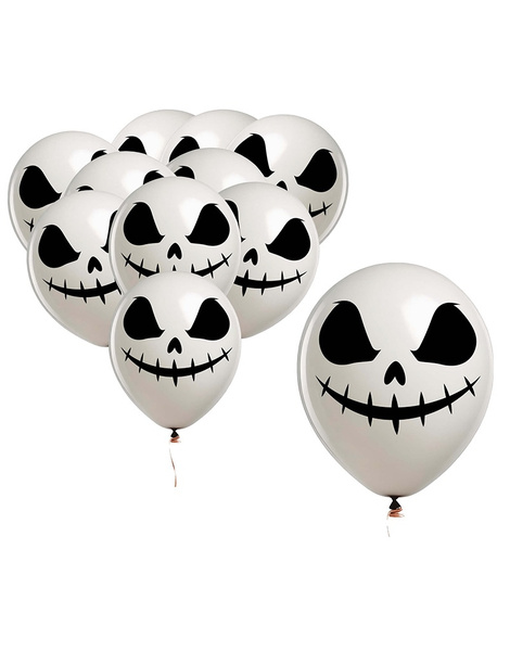 Bolsa 10 Globos Blancos Fantasma 30 Cms