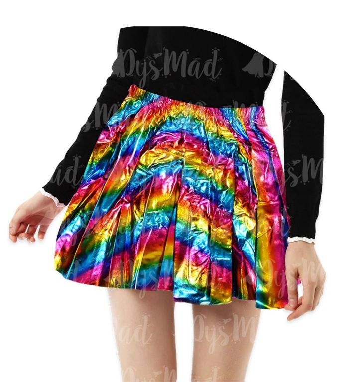 Falda multicolor con brillo adulta T.uni