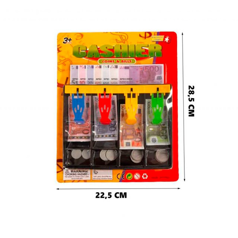 Juego caja billetes y monedas 22x29 cms.