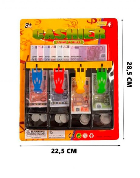 Juego caja billetes y monedas 22x29 cms.