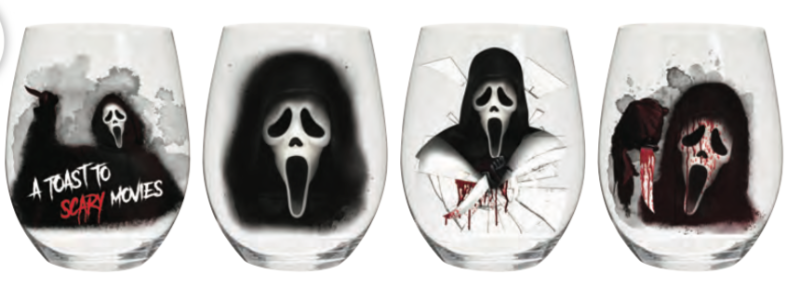 Caja 4 Vasos cristal Scream Licencia