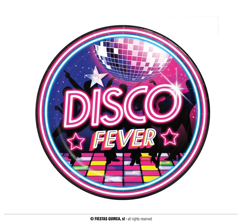 Bolsa 6 Platos Disco Fever 23 cms.