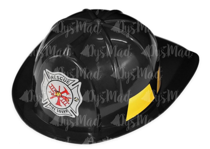 Casco Bombero negro para adulto pvc