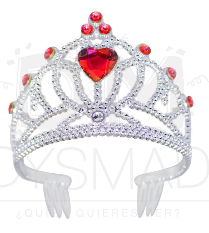 Corona Princesa plata corazon rojo niña