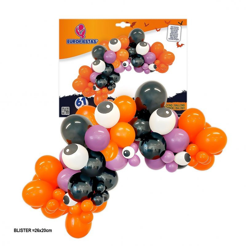 Nube de Globos Halloween Ojos 42pcs.