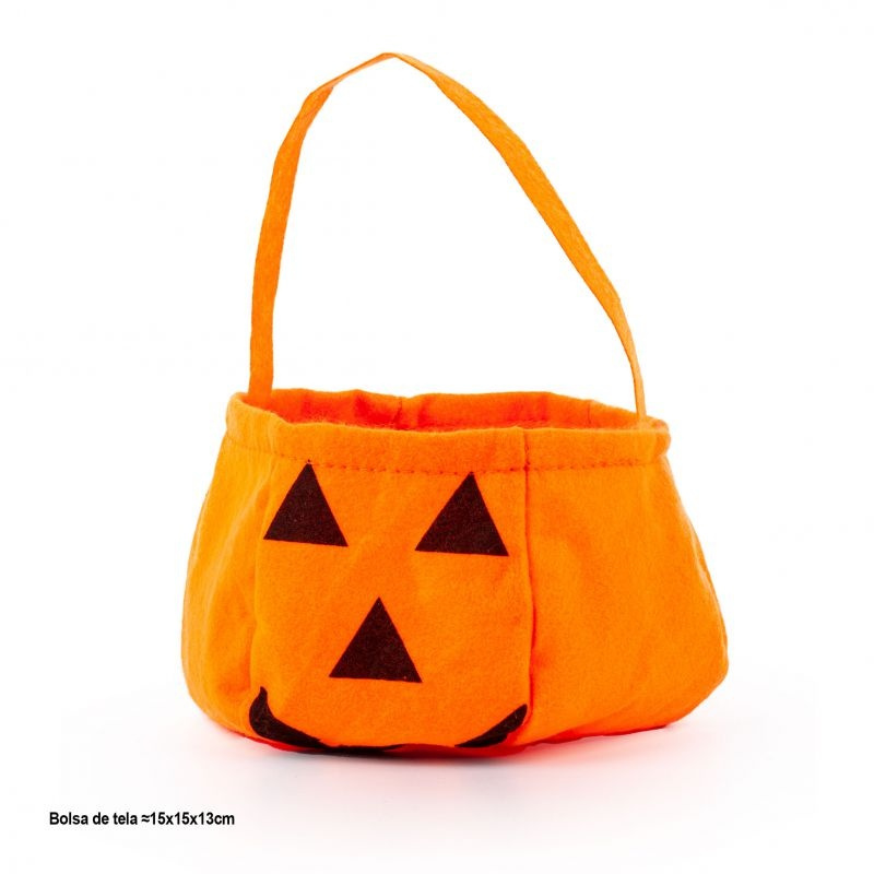 Bolsa Tela Con Asa Calabaza Halloween