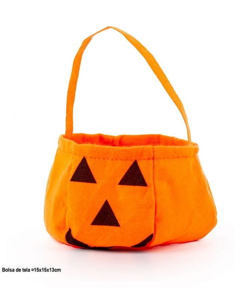 Bolsa Tela Con Asa Calabaza Halloween