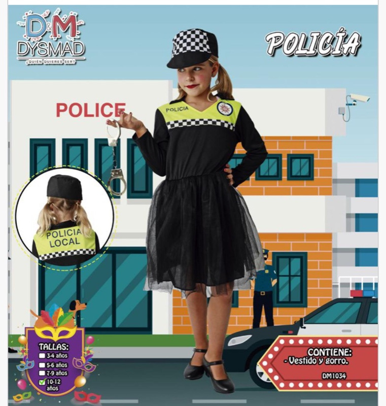 Disfraz Policia local para niña