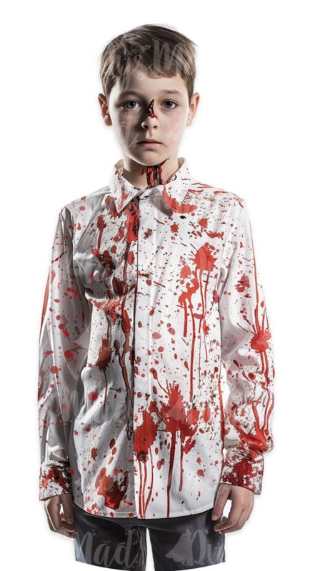 Camisa infantil con sangre