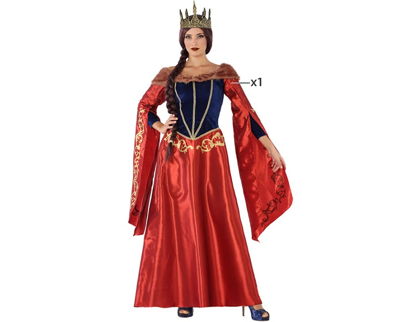 Disfraz Reina Medieval rojo mujer