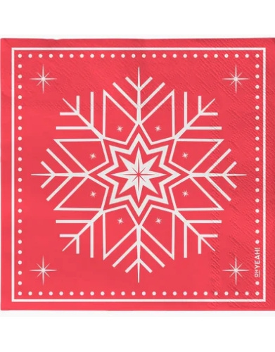 30 Servilletas Roja Navidad 2C. 33x33cms