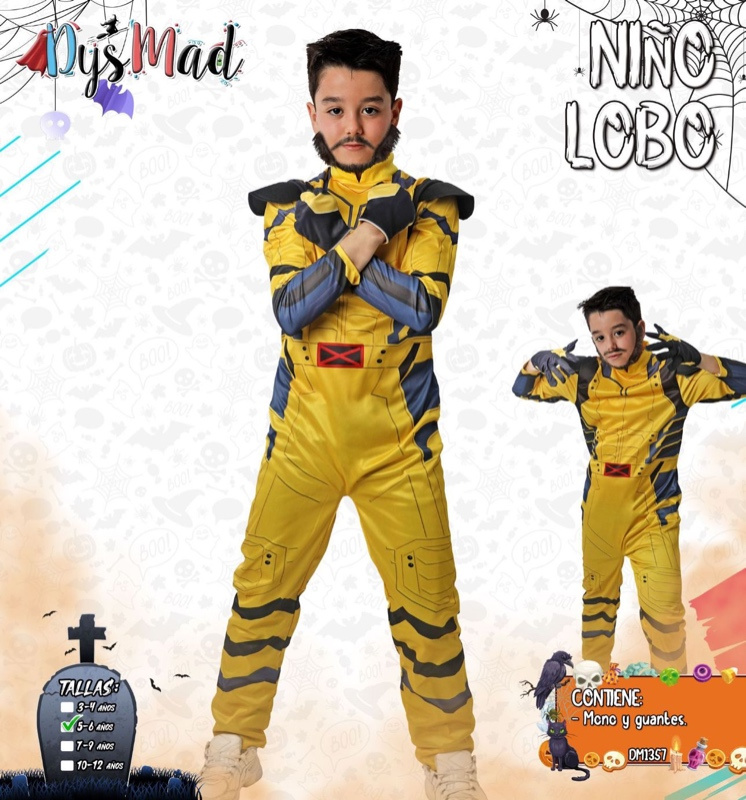 Disfraz Hombre lobo amarillo infantil