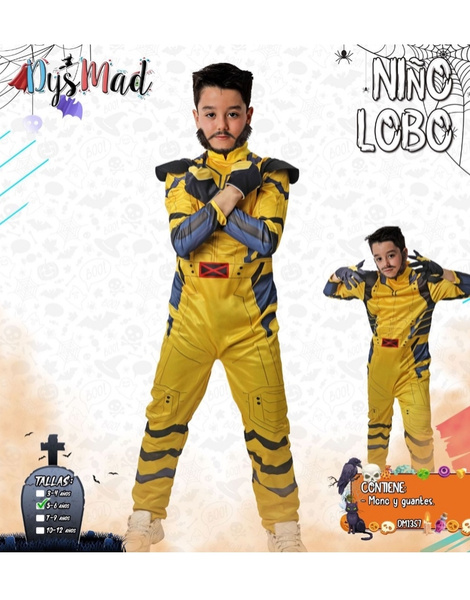 Disfraz Hombre lobo amarillo infantil