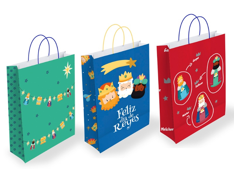 Bolsa Papel Reyes Magos Foil con Tarjeta