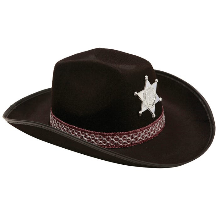 Sombrero vaquero negro con estrella AD.