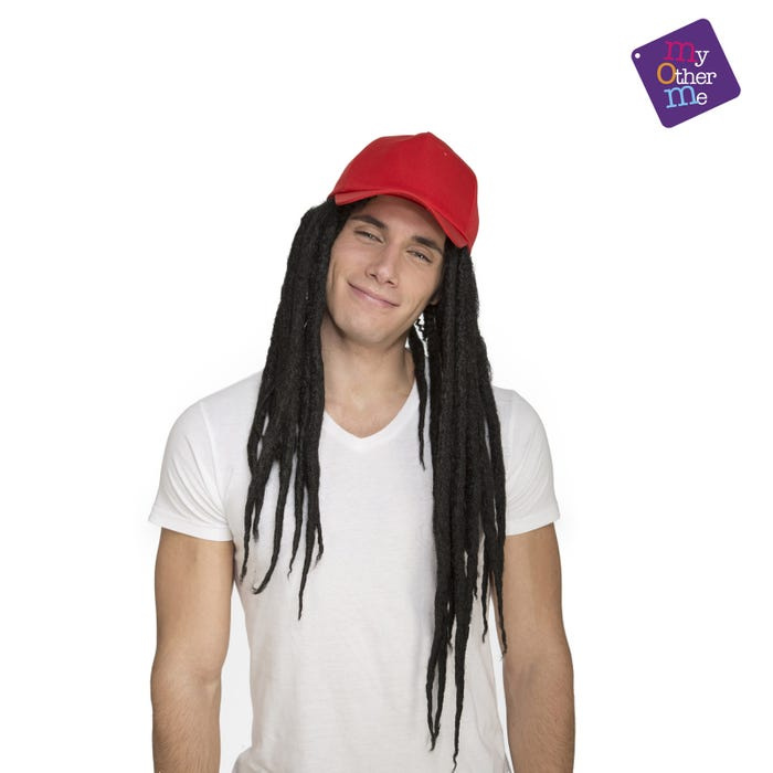 Peluca rasta con gorra