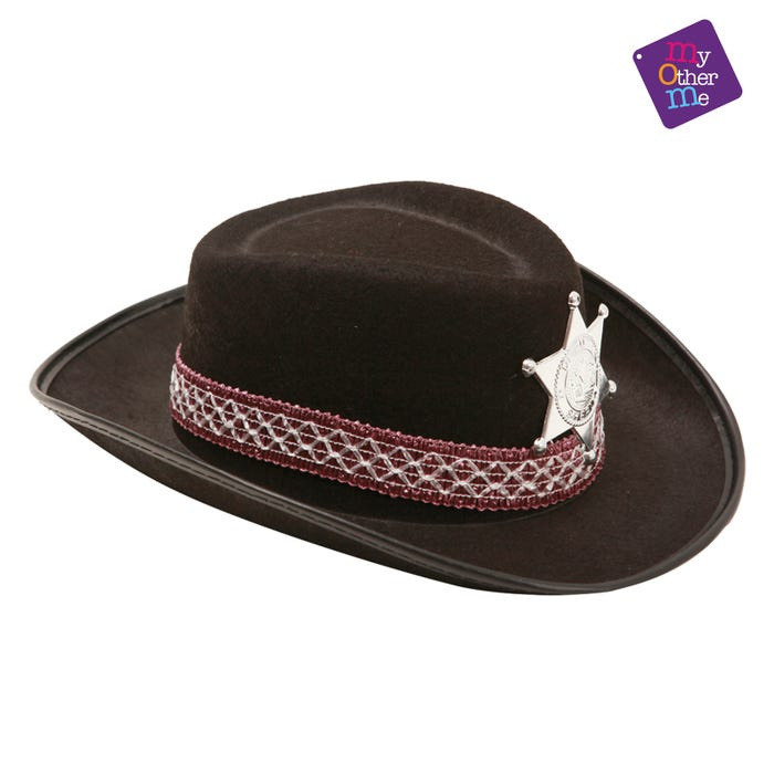 Sombrero vaquero negro infantil estrella