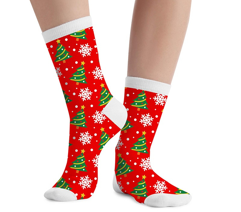 Calcetines navidad rojo árbol infantil