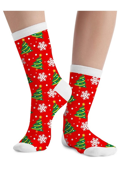 Calcetines navidad rojo árbol infantil