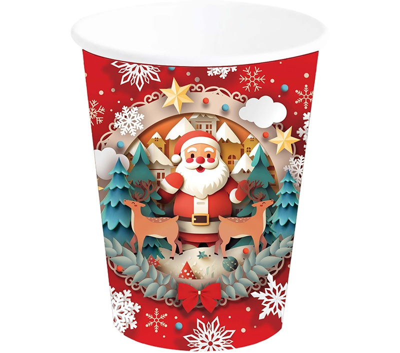 Paquete 6 Vasos de  Navidad 240 Ml 9Cms