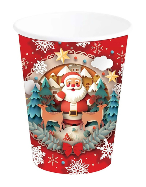 Paquete 6 Vasos de  Navidad 240 Ml 9Cms