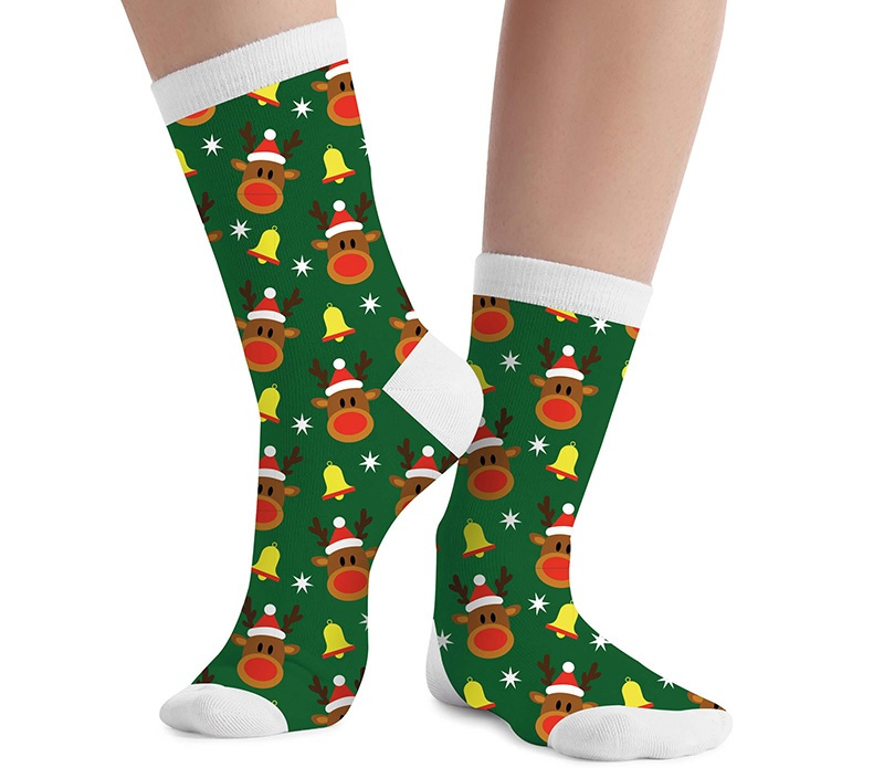 Calcetines navidad verde Reno infantil