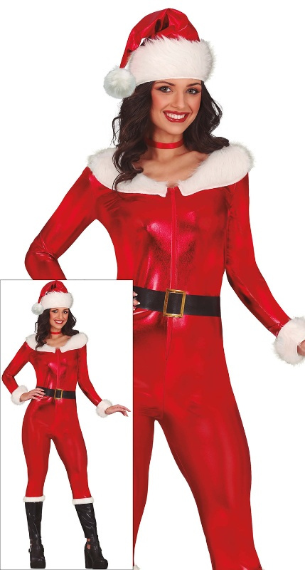 Disfraz Santa Claus Mono Metalico Mujer