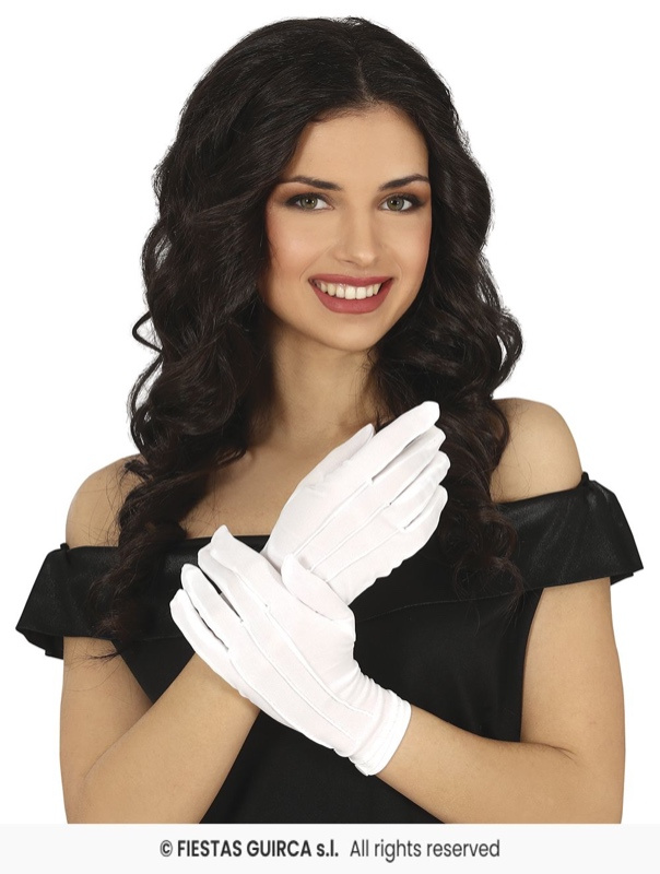 Guantes Blancos botón adulto 24 cms.