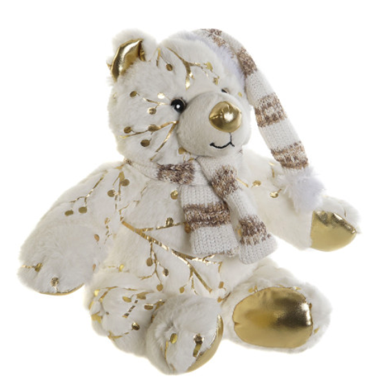 Peluche Oso polar poliester 23x10x10cms