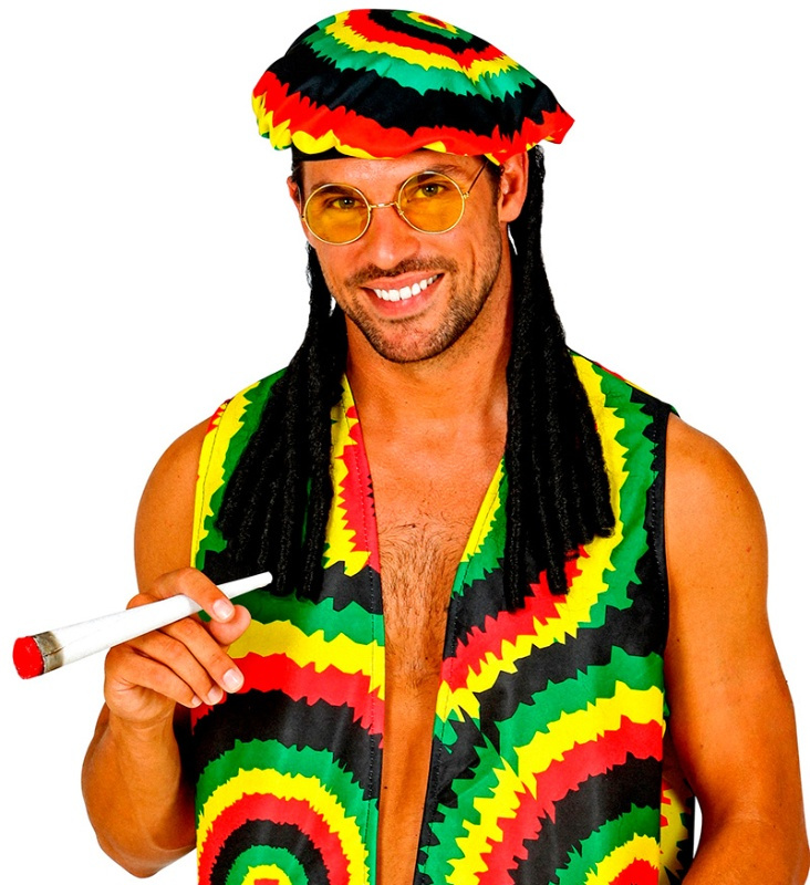 Rastafari (gorro con rasta+gafas+porro)