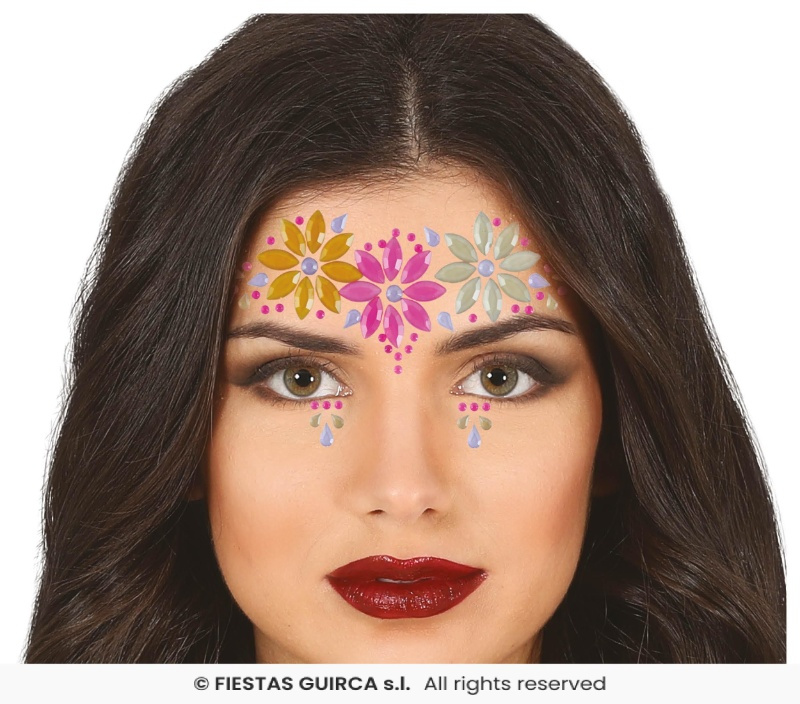 Joyas Faciales Flores Adhesivas