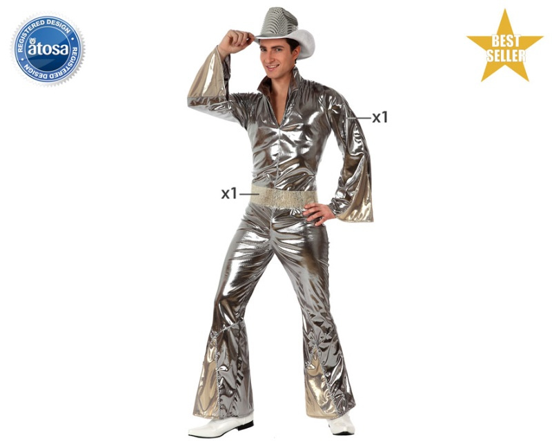 Disfraz Disco Plateado para hombre