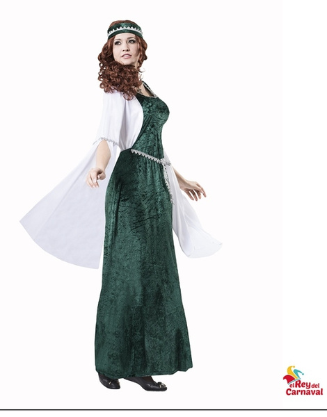 Disfraz Medieval/Duende verde para mujer