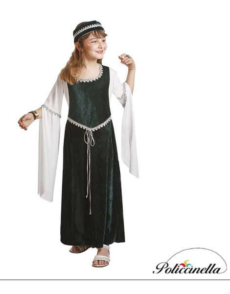 Fato medieval verde para menina