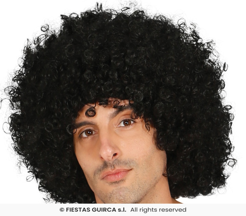 Peruca de cabelo afro preto