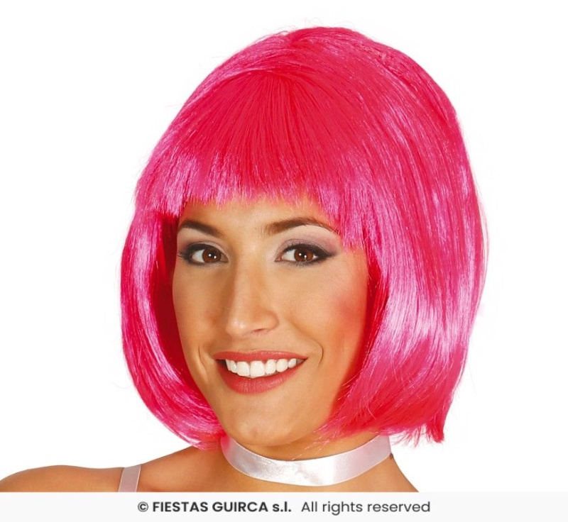 Peruca de cabelo rosa